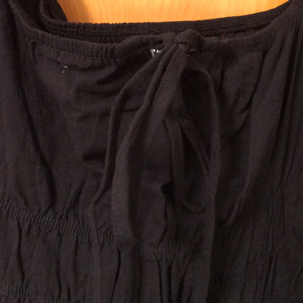 Peasant style black mini dress - Picture 4 of 10